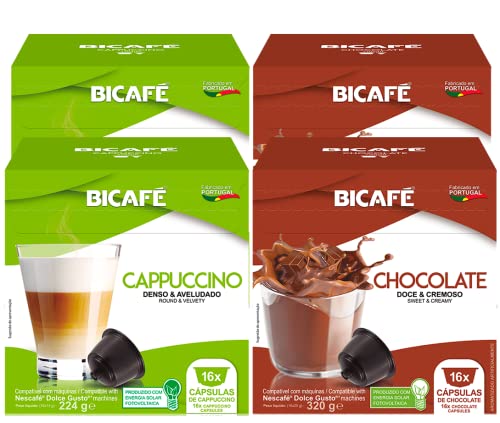 Café BICAFÉ - Pack DG Capuccino + Chocolate compatibles...